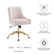 Modway Discern Modern Performance Velvet Swivel Office Chair in Pink/Gold