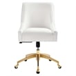 Modway Discern Modern Performance Velvet Swivel Office Chair in White/Gold