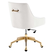 Modway Discern Modern Performance Velvet Swivel Office Chair in White/Gold