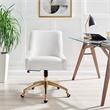 Modway Discern Modern Performance Velvet Swivel Office Chair in White/Gold