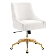 Modway Discern Modern Performance Velvet Swivel Office Chair in White/Gold