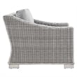 Modway Conway 2-Piece Rattan/Fabric Patio Armchair and Ottoman Set in Gray