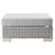 Modway Conway 2-Piece Rattan/Fabric Patio Armchair and Ottoman Set in Gray