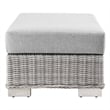 Modway Conway 2-Piece Rattan/Fabric Patio Armchair and Ottoman Set in Gray