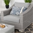 Modway Conway 2-Piece Rattan/Fabric Patio Armchair and Ottoman Set in Gray