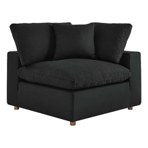 Modway Commix Fabric Down Filled Overstuffed Corner Chair in Black