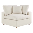 Modway Commix Fabric Down Filled Overstuffed Corner Chair in Light Beige