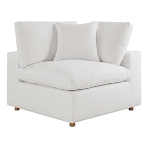 Modway Commix Fabric Down Filled Overstuffed Corner Chair in Pure White
