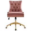 Modway Regent Modern Velvet Swivel Office Chair in Gold & Dusty Rose Pink