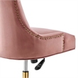 Modway Regent Modern Velvet Swivel Office Chair in Gold & Dusty Rose Pink