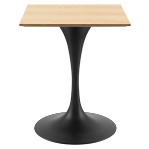 Modway Lippa 24&quot Square Modern Wood & Metal Dining Table in Natural/Black