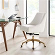 Modway Discern Modern Performance Velvet Swivel Office Chair in White