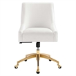 Modway Discern Modern Performance Velvet Swivel Office Chair in White