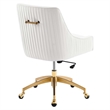 Modway Discern Modern Performance Velvet Swivel Office Chair in White