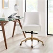 Modway Discern Modern Performance Velvet Swivel Office Chair in White