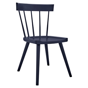 Modway Sutter 18&quot Spindle Back Modern Wood Dining Side Chair in Midnight Blue