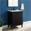 Modway Render Modern Style Wood Bathroom Vanity in Black and White
