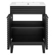 Modway Render Modern Style Wood Bathroom Vanity in Black and White