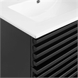 Modway Render Modern Style Wood Bathroom Vanity in Black and White
