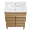 Modway Render Modern Style Wood Bathroom Vanity in Oak and White