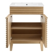 Modway Render Modern Style Wood Bathroom Vanity in Oak and White