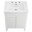 Modway Render Modern Style Wood Bathroom Vanity in White Finish