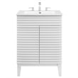 Modway Render Modern Style Wood Bathroom Vanity in White Finish