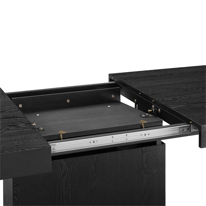 Modway Vector Expandable Modern Wood Dining Table in Black/Gold