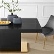 Modway Vector Expandable Modern Wood Dining Table in Black/Gold