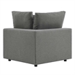 Modway Commix Modern Overstuffed Fabric Outdoor Loveseat in Charcoal