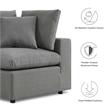 Modway Commix Modern Overstuffed Fabric Outdoor Loveseat in Charcoal