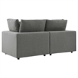 Modway Commix Modern Overstuffed Fabric Outdoor Loveseat in Charcoal