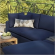 Modway Commix 4-Piece Modern Fabric Outdoor Sectional Sofa in Navy