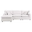 Modway Commix 4-Piece Modern Fabric Outdoor Sectional Sofa in White