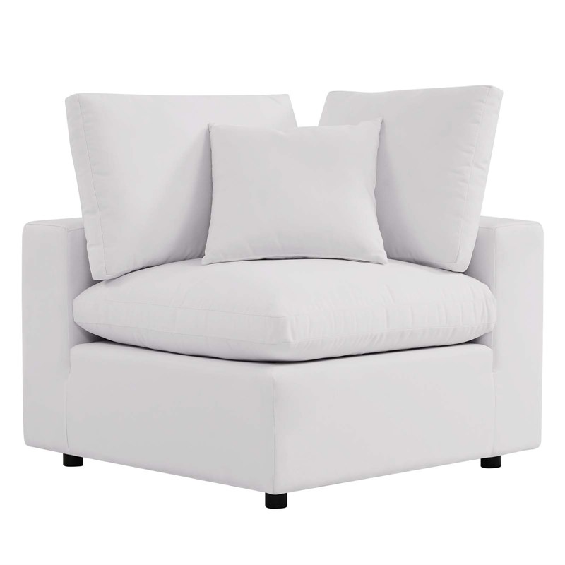 Modway Commix 4-Piece Modern Fabric Outdoor Sectional Sofa in White