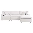 Modway Commix 4-Piece Modern Fabric Outdoor Sectional Sofa in White