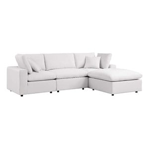 Modway Commix 4-Piece Modern Fabric Outdoor Sectional Sofa in White