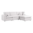 Modway Commix 4-Piece Modern Fabric Outdoor Sectional Sofa in White