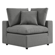 Modway Commix 5 Piece Modern Fabric Outdoor Sectional Sofa in Charcoal