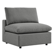 Modway Commix 5 Piece Modern Fabric Outdoor Sectional Sofa in Charcoal