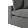 Modway Commix 5 Piece Modern Fabric Outdoor Sectional Sofa in Charcoal