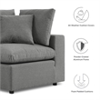 Modway Commix 5 Piece Modern Fabric Outdoor Sectional Sofa in Charcoal