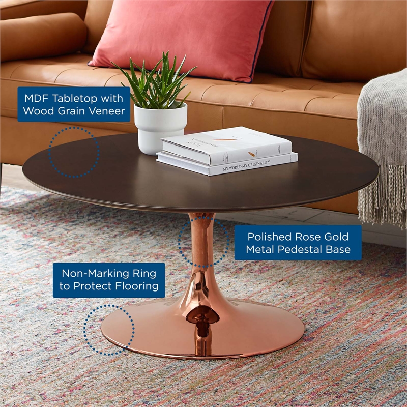 Modway Lippa Round Wood Grain 36