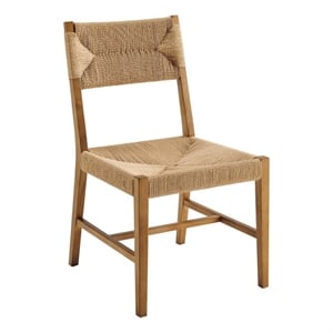 Modway Bodie 21&quot Modern Elm Wood/Paper Rope Dining Chair in Natural