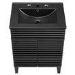 Modway Render Mid-Century Modern Wood Bathroom Vanity in Black