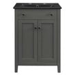 Modway Nantucket Modern Wood/Ceramic Bathroom Vanity in Gray/Black