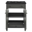 Modway Nantucket Modern Wood/Ceramic Bathroom Vanity in Gray/Black
