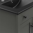 Modway Nantucket Modern Wood/Ceramic Bathroom Vanity in Gray/Black
