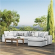 Modway Commix 5 Piece Modern Fabric Outdoor Sectional Sofa in White