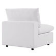 Modway Commix 5 Piece Modern Fabric Outdoor Sectional Sofa in White